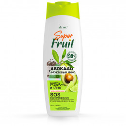 Шампунь Витекс SuperFruit 500мл авокадо+фруктовый микс гладкость и блеск SOS-восстановление без силиконов