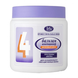 Бальзам-кондиционер IRIS Профессиональная линия №4 с протеинами шелка для ослабленных и обесцвеченных волос 500 мл Бальзам-кондиционер IRIS Профессиональная линия №4 с протеинами шелка для ослабленных и обесцвеченных волос 500 мл