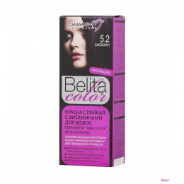 Крем-краска стойкая Belita Сolor с витаминами баклажан тон №5.2 Крем-краска стойкая Belita Сolor с витаминами баклажан тон №5.2